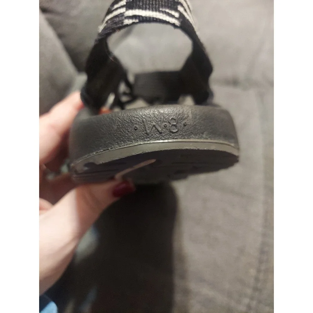 Chaco Sandals ZX3 Classic Scatter Black/White Arch Support Women‎ Sz W8 Strappy